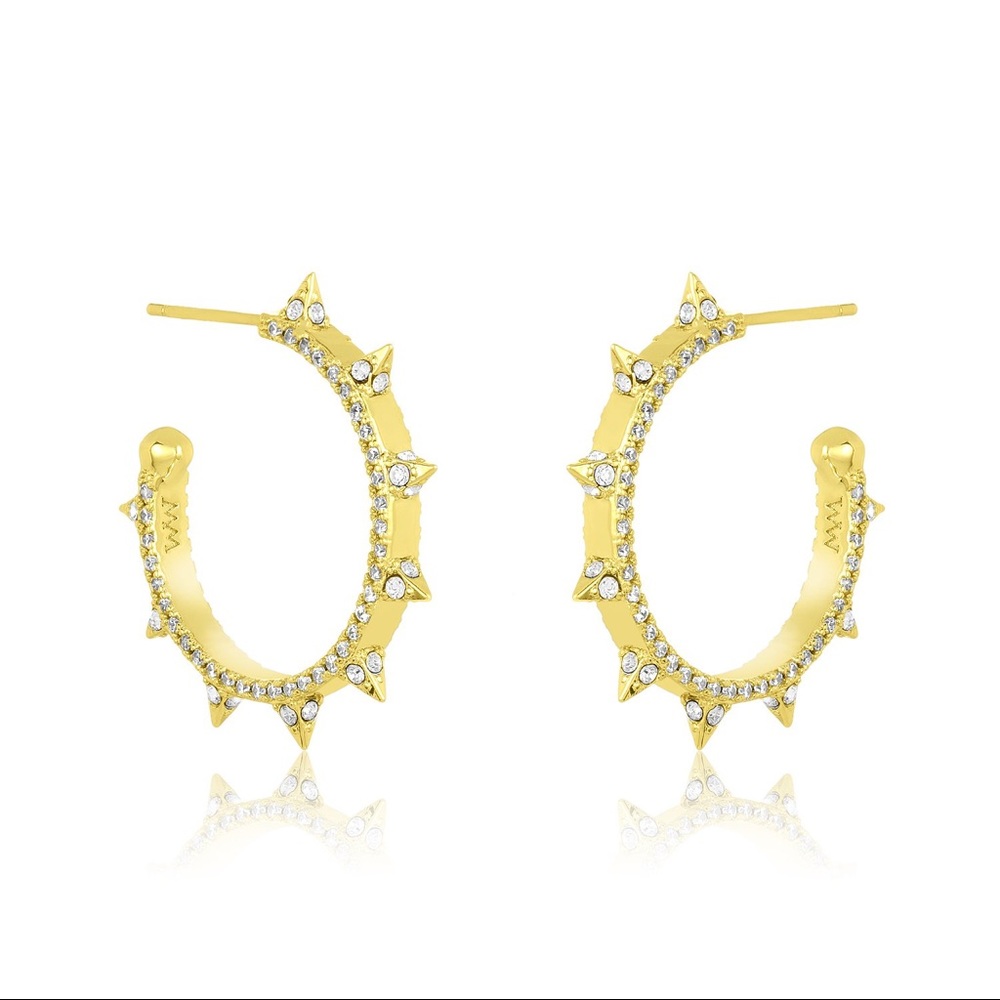 Melinda Maria 1” Perry pave spiked hoop